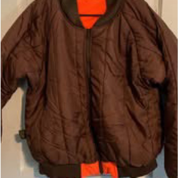 Men's Hodgman Reversible Warm Winter Jacket in Brown and Orange - Picture 1 of 5